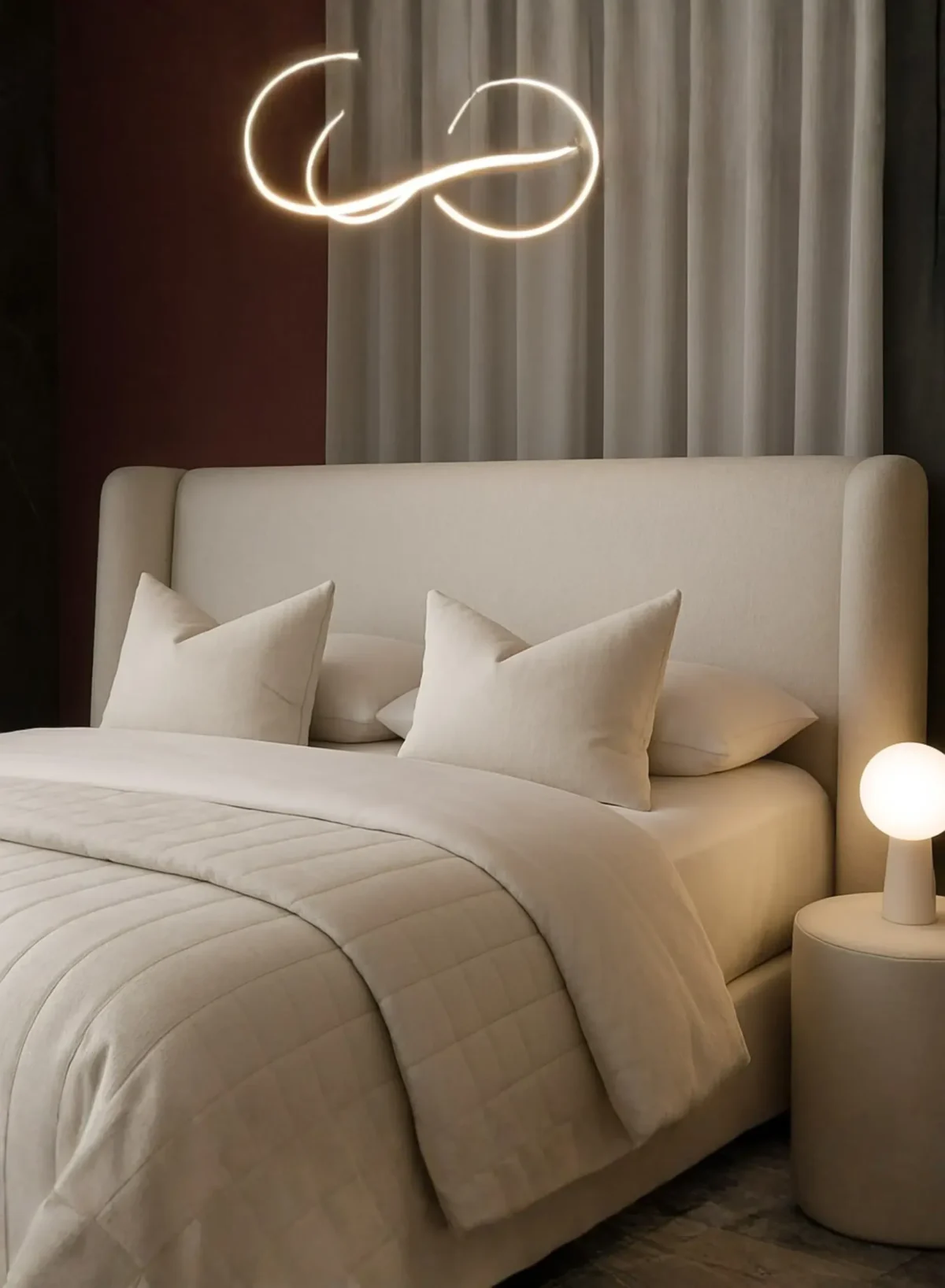 Ambiance Luxury Upholstered Bed – Contemporary Fabric Platform Bed - Image 4