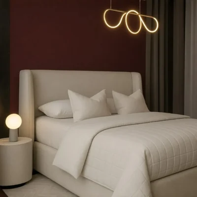 Ambiance Luxury Upholstered Bed – Contemporary Fabric Platform Bed by Bahoo Interior UAE