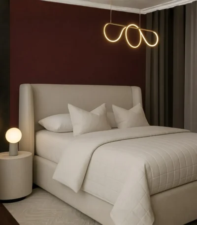 Ambiance Luxury Upholstered Bed – Contemporary Fabric Platform Bed by Bahoo Interior UAE