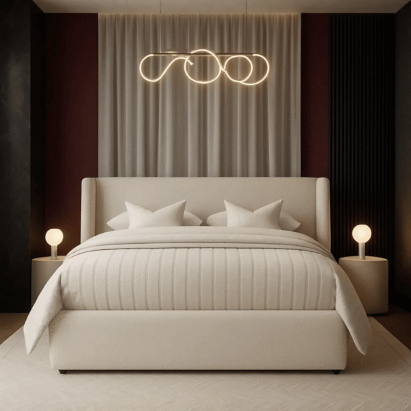 Aura Luxury Upholstered Bed – Contemporary Fabric Platform Bed