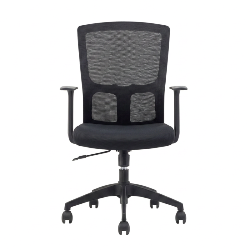 Bahoo Ergo Comfort Mesh Task Chair – Ergonomic Medium Back Office Chair with Orthopedic Lumbar Support (Matte Black)