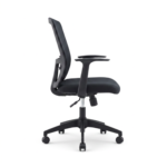 Bahoo Ergo Comfort Mesh Task Chair – Ergonomic Medium Back Office Chair with Orthopedic Lumbar Support (Matte Black)