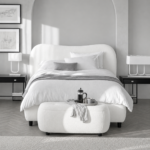 Essence Cloud Curved Upholstered Bed | Luxury Platform Bed Frame - Image 2