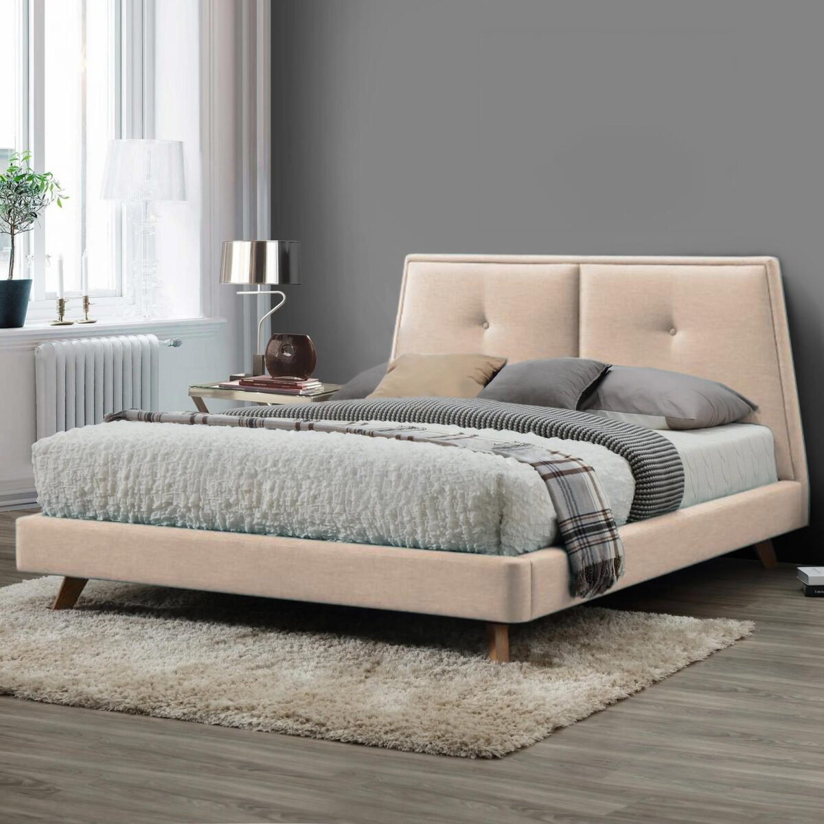 Estorn Pro Premium Solid Wood Upholstered Bed Frame – High-Density Lounging Support - Image 2