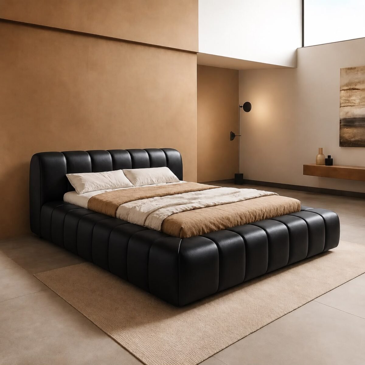 MoroSoft Premium Cushioned Leather Platform Bed - Image 2