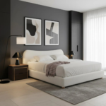 Elysian Bouclé Upholstered Bed Frame – Premium Solid Wood Core