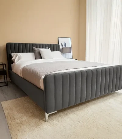 Channel tufted velvet sofa bed, elegant convertible sleeper sofa for modern UAE homes - Bahoo Interior