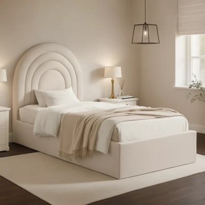 Aesthetic Triple Arc Upholstered Bed Frame - Modern luxury bedroom furniture by Bahoo Interior UAE