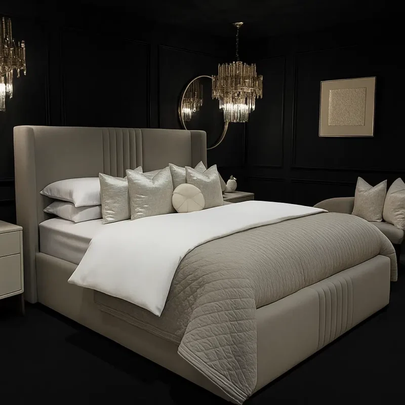 SereneRest Premium Fabric Upholstered Bed Frame by Bahoo Interior UAE - High-quality bedroom furniture.