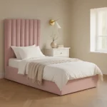 Zenith Vertical Paneled Velvet Bed – High-Profile Luxury Upholstered Platform Frame - Image 3