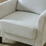 The Aura Bouclé-Feel 1-Seater Lounge Chair – Cream1