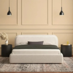 Haven Premium Bouclé Upholstered Bed Frame – Modern Low-Profile Platform Bed