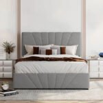 Haven Linen Upholstered Platform Bed – Kiln-Dried Solid Hardwood Frame with High-Load Sitting Capacity - Image 2
