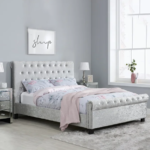 Valdivia Luxury Velvet Tufted Bed Frame | Modern Upholstered Platform Bed - Image 2