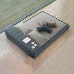 Quadra Luxury Low-Profile Platform Bed – Geometric Tufted Block Upholstered Frame - Image 3