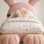 Bunny Princess Premium Upholstered Kids Bed – Whimsical Velvet Toddler & Youth Bed - Image 5