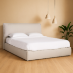 Zelma Modern Bouclé Upholstered Bed Frame | Minimalist Low-Profile Platform Bed