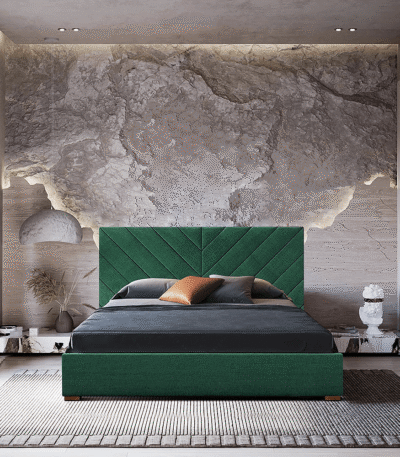 Syla Premium Fabric Upholstered Bed Frame - Luxury bedroom furniture by Bahoo Interior UAE