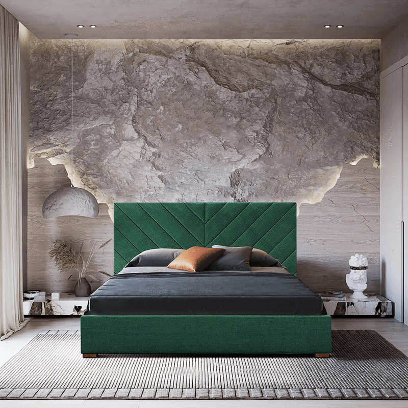 Syla Premium Fabric Upholstered Bed Frame - Luxury bedroom furniture by Bahoo Interior UAE