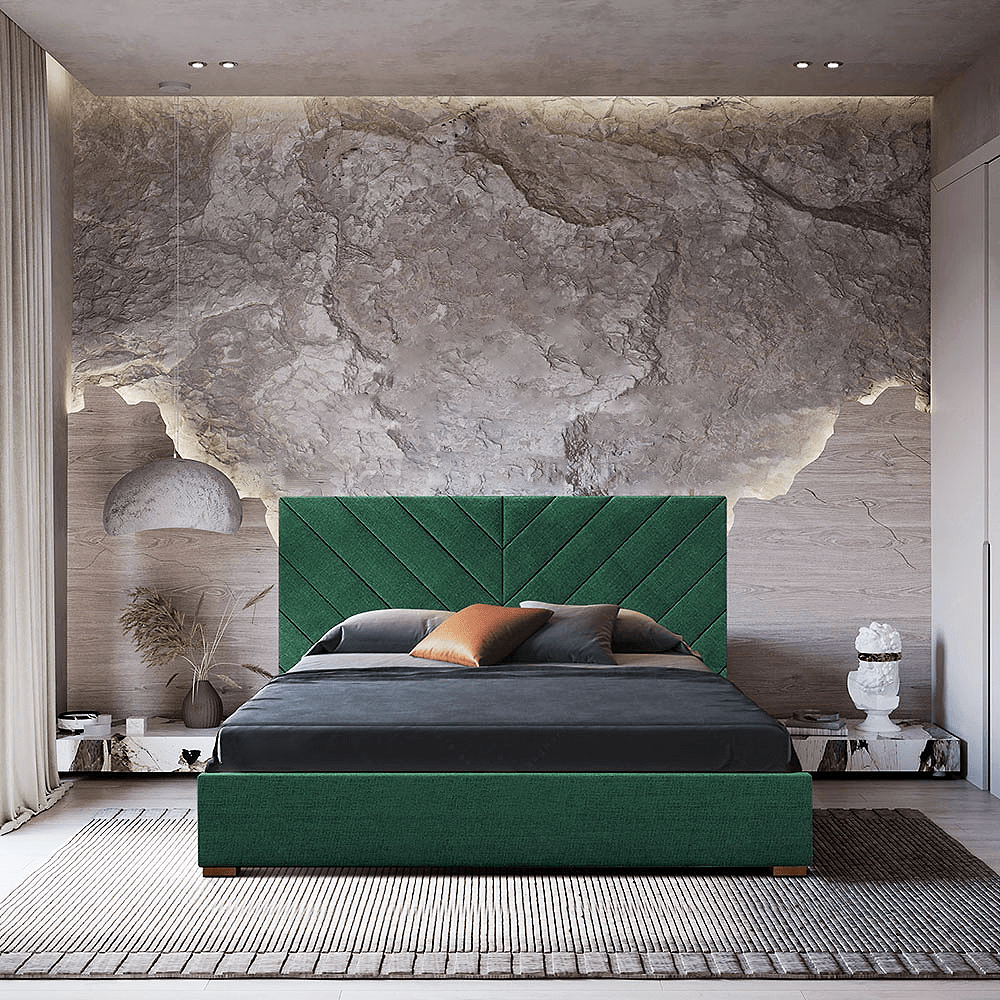 syla Syla Premium Fabric Upholstered Bed Frame - Image 1