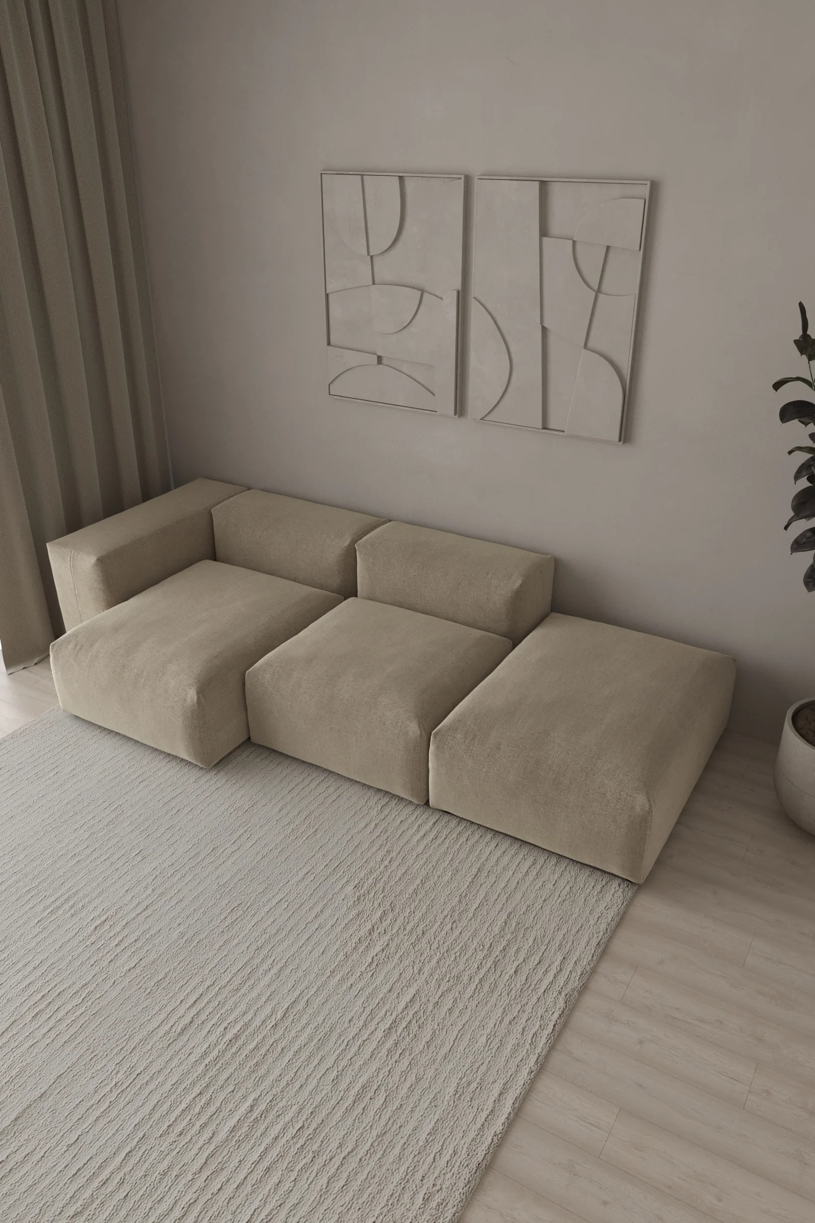 04_04 2 Seater Sofa | Modern Fabric Living Room Sofa | Bahoo Interior UAE - Image 1