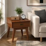 Cairona Mid-Century Modern 1-Drawer Rectangle Side Table - Image 2