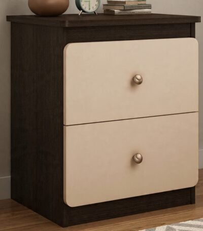 Modern 2-drawer bedside table with minimalist design for bedroom storage - Bahoo Interior UAE