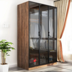 ModuLine 3-Door Glass Wardrobe with Soft-Close Hinged Doors - Image 5