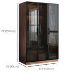 ModuLine 3-Door Glass Wardrobe with Soft-Close Hinged Doors - Image 7