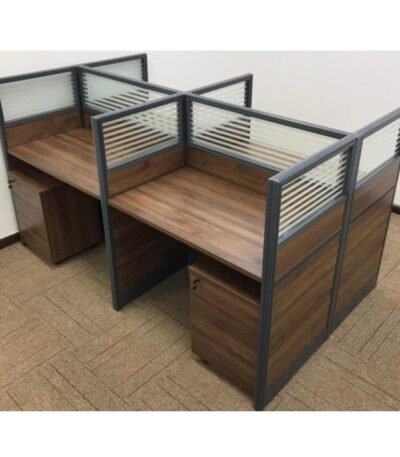 Bahoo Interior 120x60 Face-to-Face Workstation with Pedestal Drawers