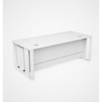 Contemporary White Office Desk with Pedestal Storage - Image 2