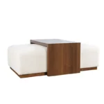 Aria Nesting Bench and Coffee Table Set – Modern Storage Ottoman - Image 5