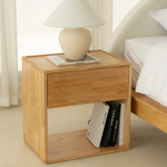 Bahoo Avelyn Natural Oak Kids Bedside Table with Storage Drawer - Image 6