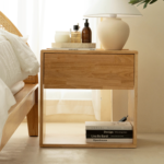 Bahoo Avelyn Natural Oak Kids Bedside Table with Storage Drawer - Image 5