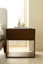 Bahoo Avelyn Natural Oak Kids Bedside Table with Storage Drawer