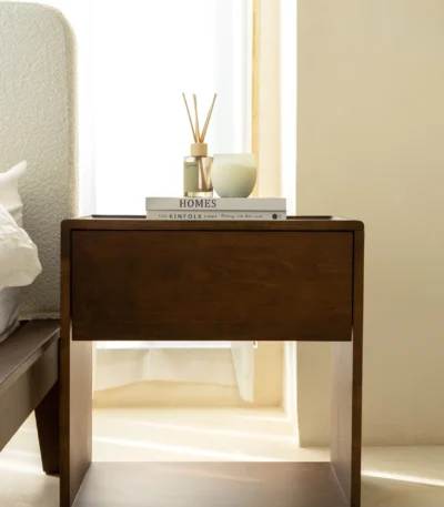 Bahoo Avelyn Natural Oak Kids Bedside Table with Storage Drawer