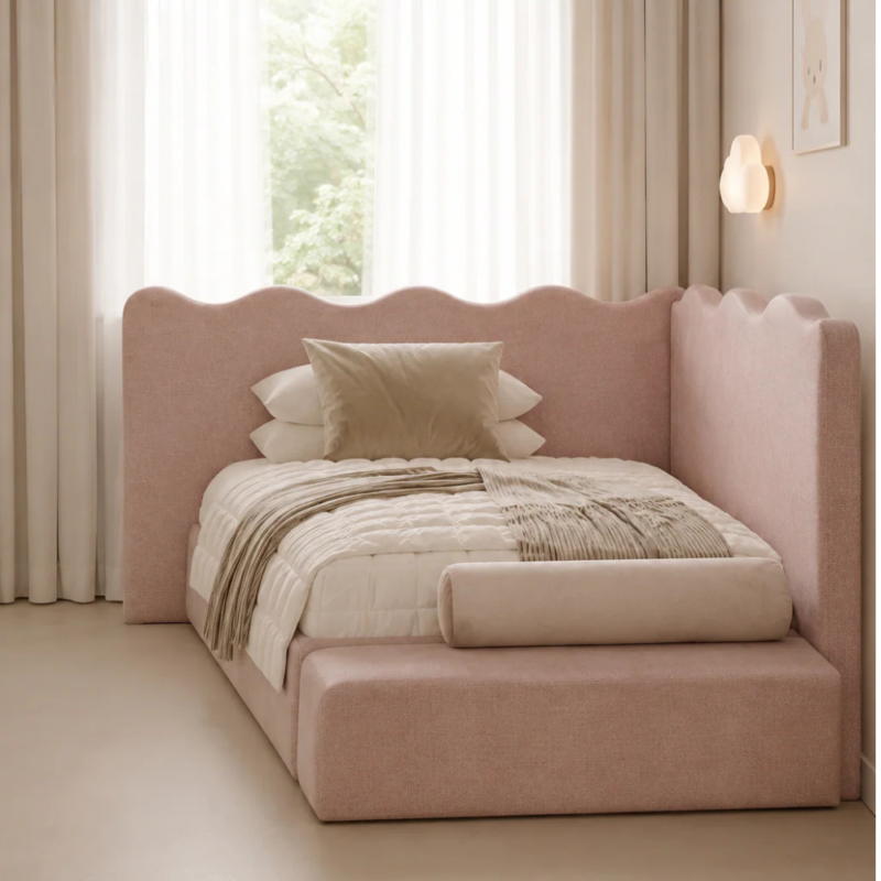 Bahoo Stella Scalloped Velvet Kids Daybed & Platform Bed