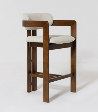 Bahoo Bruni Curved Back Wooden Counter Stool
