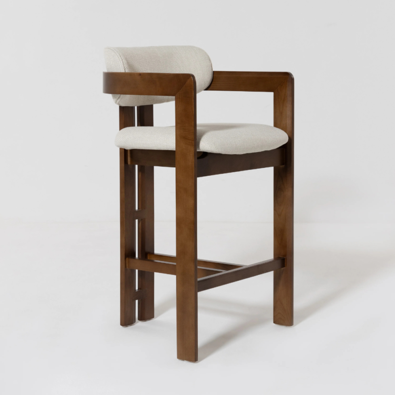 Bahoo Bruni Curved Back Wooden Counter Stool