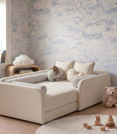 Bahoo Bavo Cozy Plush Kids Upholstered Bed Frame