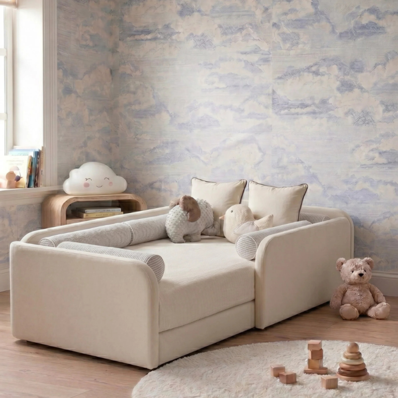 Bahoo Bavo Cozy Plush Kids Upholstered Bed Frame