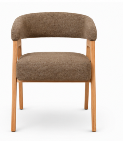 Bahoo Luna Upholstered Wooden Accent Chair – Modern Curved Dining & Lounge Chair