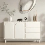 Cole Mid-Century Modern Rattan & Walnut Sideboard Cabinet - Image 11