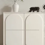 Cole Mid-Century Modern Rattan & Walnut Sideboard Cabinet - Image 5