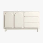 Cole Mid-Century Modern Rattan & Walnut Sideboard Cabinet - Image 6