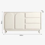 Cole Mid-Century Modern Rattan & Walnut Sideboard Cabinet - Image 9