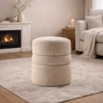 Celeste Tiered Bouclé Stool with Integrated Storage - Image 6