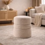Celeste Tiered Bouclé Stool with Integrated Storage - Image 5