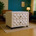 Diamond Tufted Upholstered 2-Drawer Nightstand - Image 3