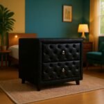 Diamond Tufted Upholstered 2-Drawer Nightstand - Image 4